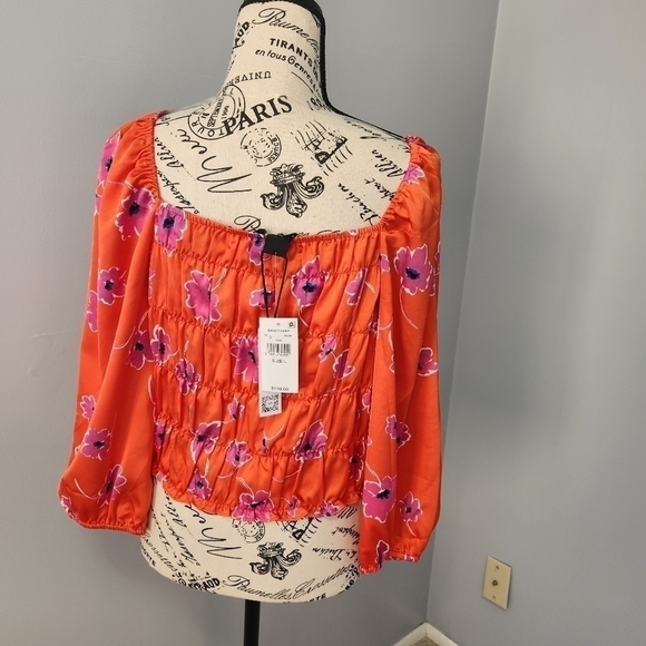 Sanctuary NWT Think of Me Smocked Crop Top Size Large - Picture 8 of 9